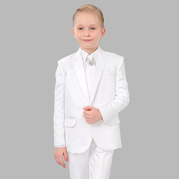 Snowy Elegance Charming White Suit for Kids