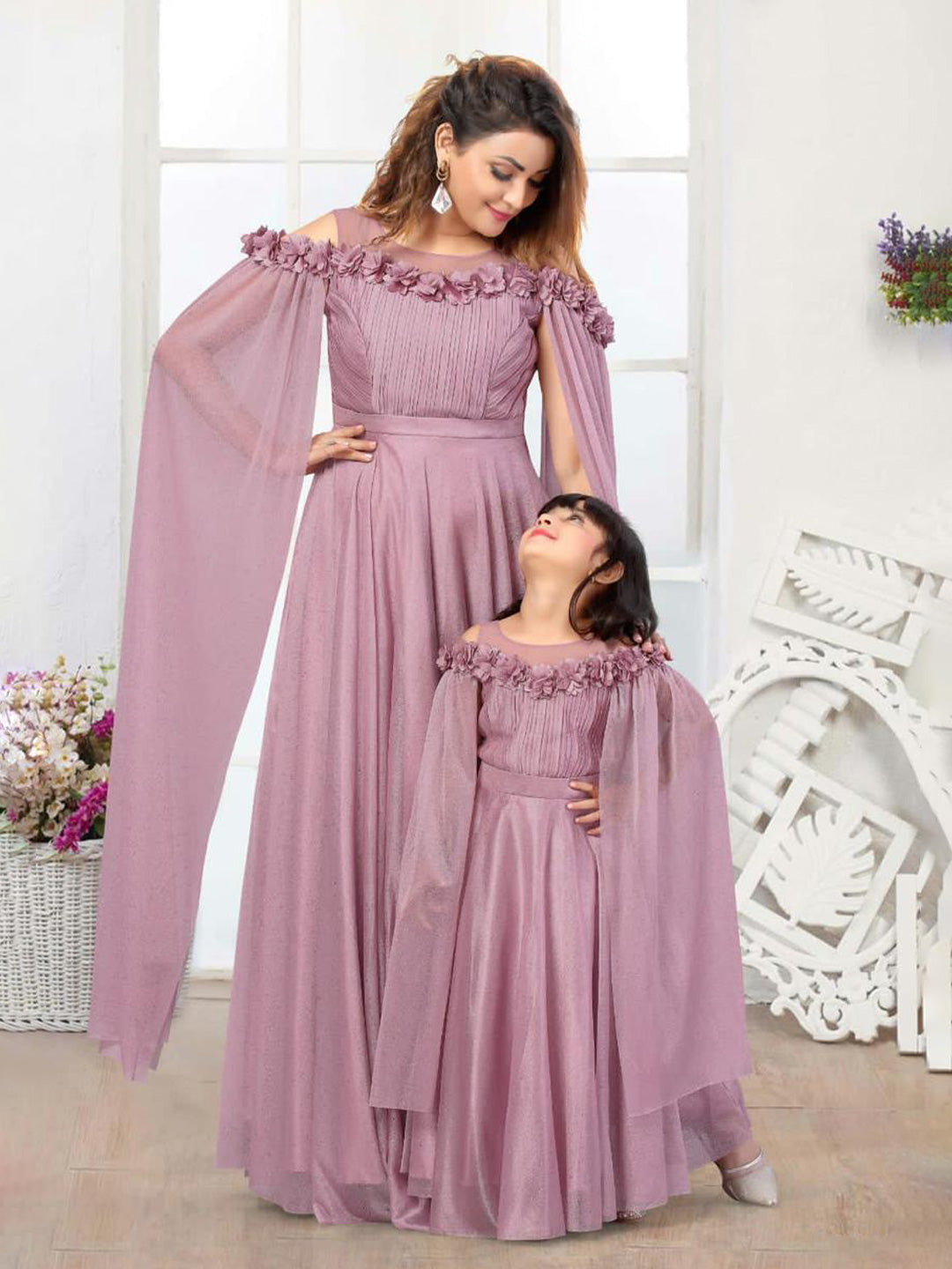 Daughter Combo Dress Mom And Daughter Same Dress Online Party Wear