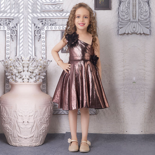 Bronze Copper Frock for Girls