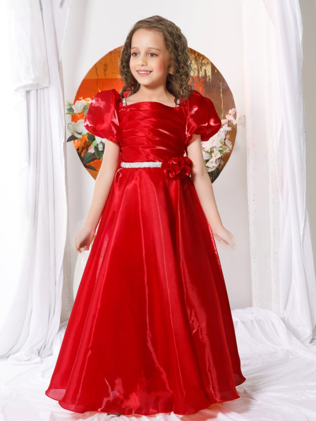 Scarlet Red Princess Gown for Girls Suvidha Fashion Scarlet Red Princess Gown for Girls Suvidha Fashion