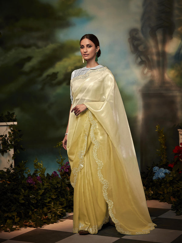 Captivating Yellow Silk Saree Occasional Wear
