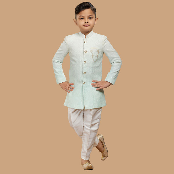 Classy Green Indowestern for Kids