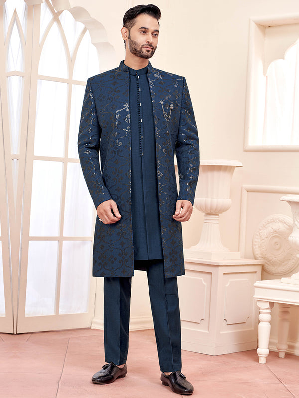 Elegance Majestic Royal Blue Indo-Western