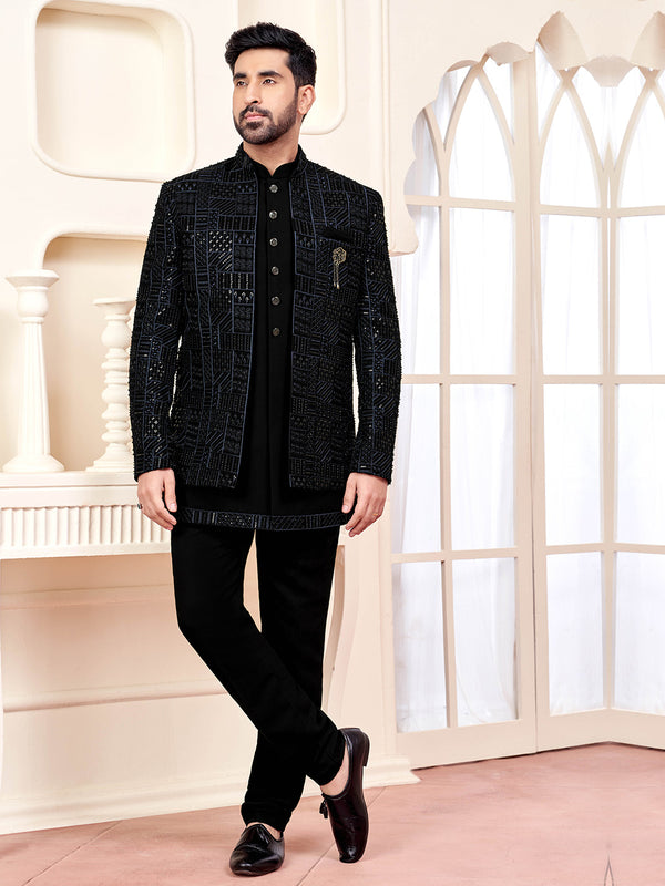 Timeless Festive Attire Black Jodhpuri Set