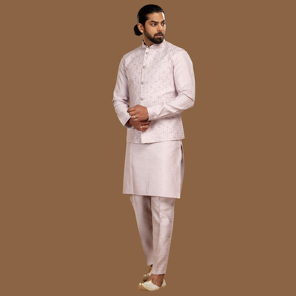 Sublime Light Pink Nehru Jacket Set  for Men