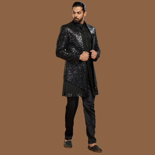 Sophistication Classy Black  Indowestern for Men