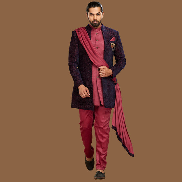 Blush Pink Stylish Men's Indowestern with Jacket