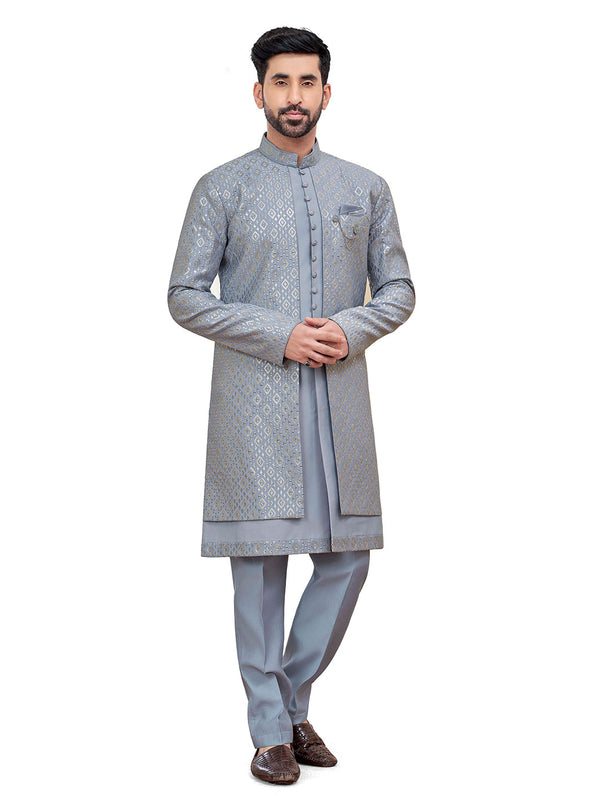 Elegance Graceful  Blue Indo-Western for Men