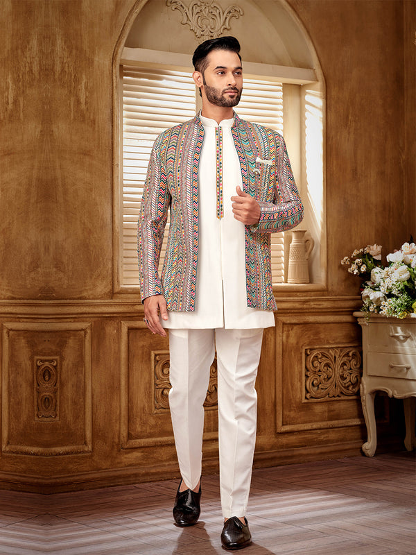 Spectrum of Multi-Colored Jodhpuri Set for Men