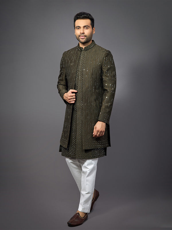 green indo western dress for male Buy Green Indo Western Dress Online in USA