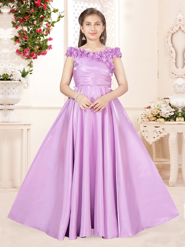 Dazzling Lavender Gown for Girls