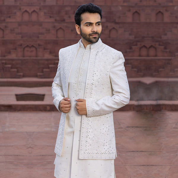 Refined Off-White Indo-Western with  Elegant Accents