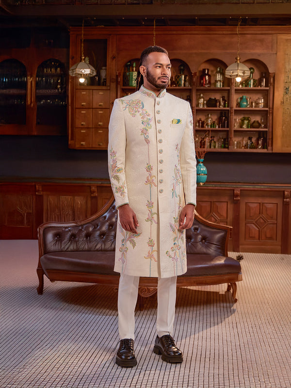 Ivory Garden Pastel Embroidered Indo-Western