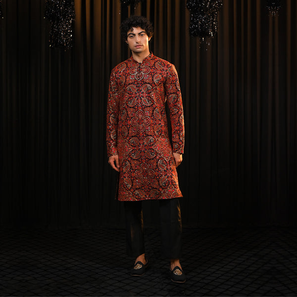 Multicolour Threadwork Embroidery kurta Set