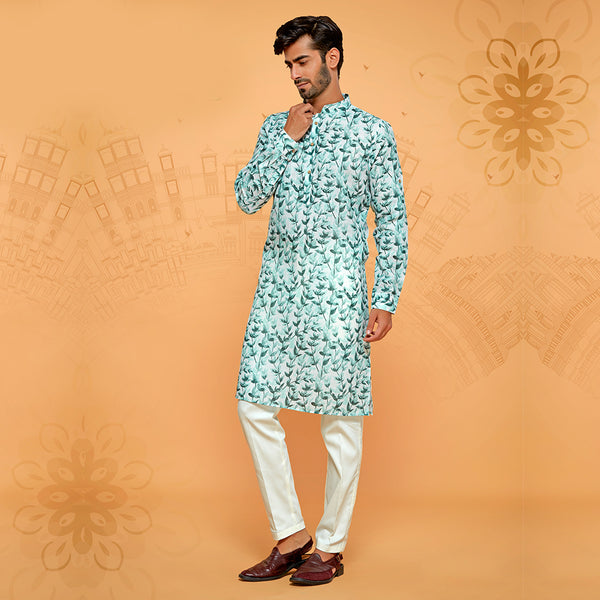 Men's Summer Vibe Kurta in Shades of Green