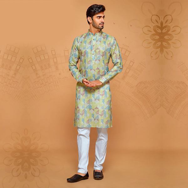 Multi - Colour Geometric Printed Kurta