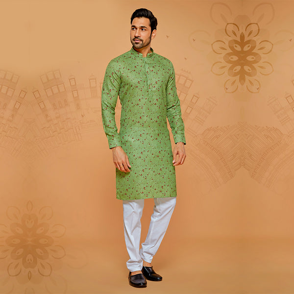 Stylish Green Ink Blot Printed Kurta