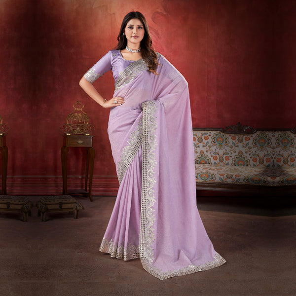 Regal Elegance Purple Embroidered Saree