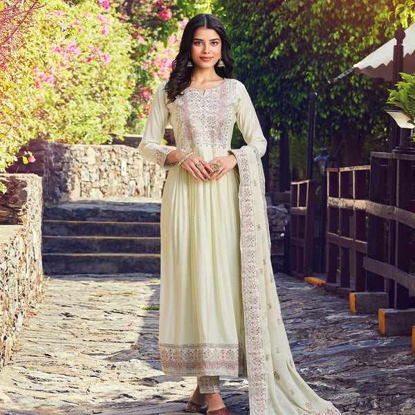 Lemon Yellow Suit for Women Adorned With Minimal Embroidery