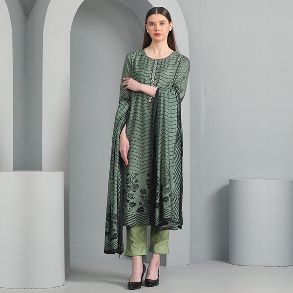 Vibrant Green Pattern Printed Salwar Suit