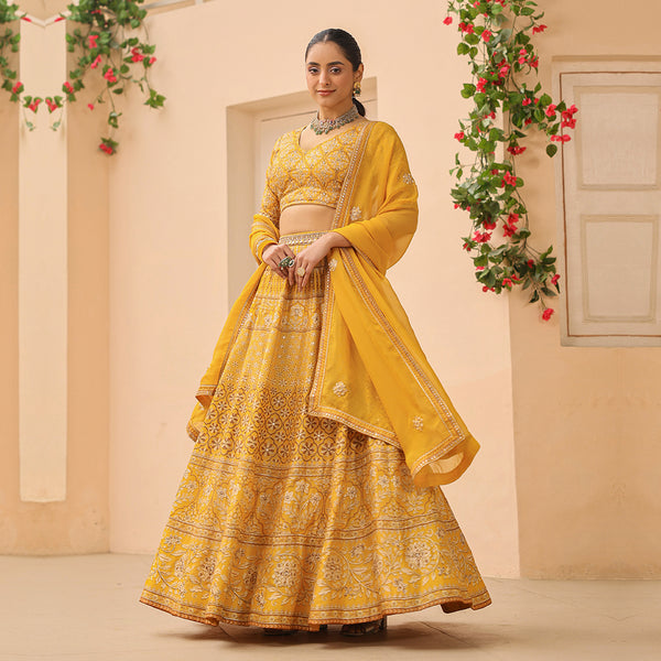 Sunrise Shimmer Yellow Lehenga Set