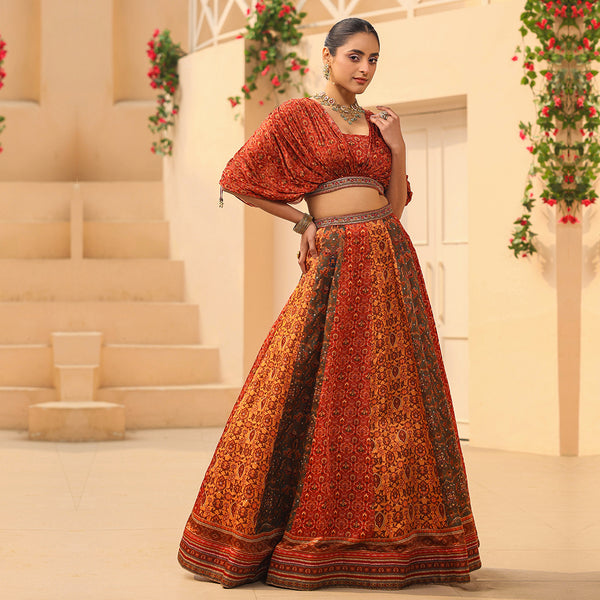 Remix & Twirl Long Lehenga with Ruffled Top