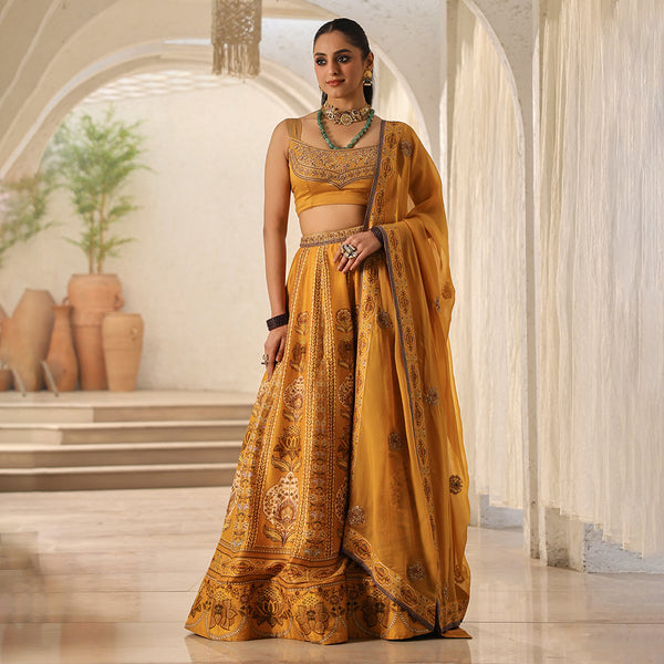 Mellow Mustard Lehenga Set