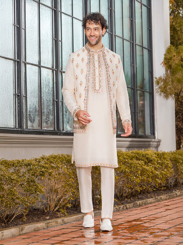 Ivory Meadow Multi-Thread Jodhpuri Set