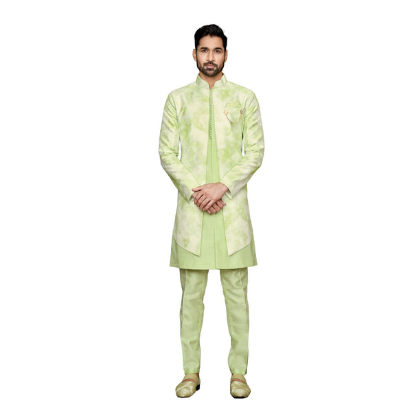Light Green Silk Wedding Indowestern