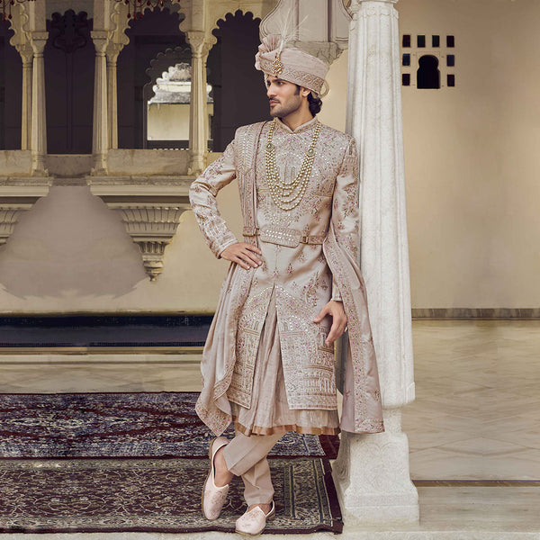 Timeless  Taupe Sherwani for Men