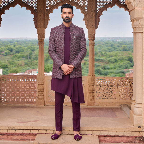 Purple 2 Piece Indo-Western Set