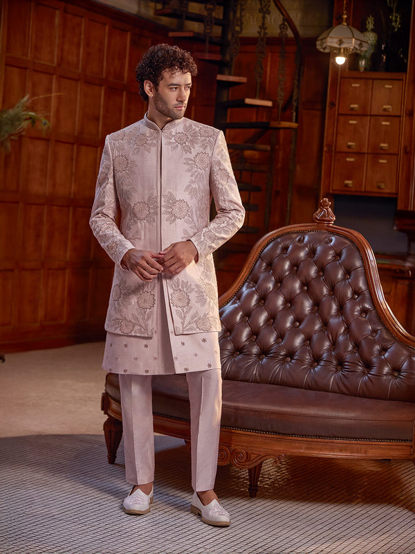 Blush Bloom Textured Indo-Western