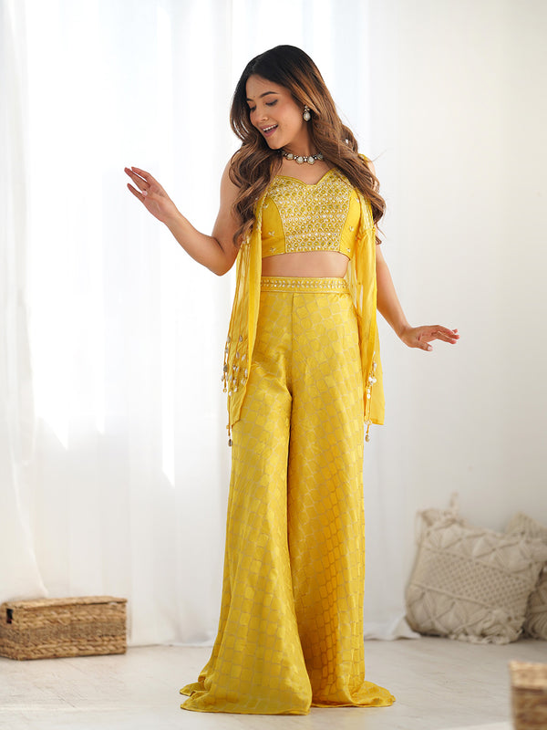 Radiate Grace and Charm Marigold Yellow Palazzo Set