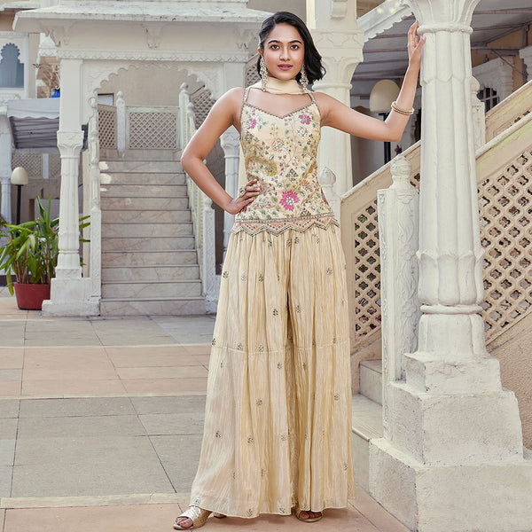 Delight Creamy Salwar Suit in a Soft and Soothing Hue