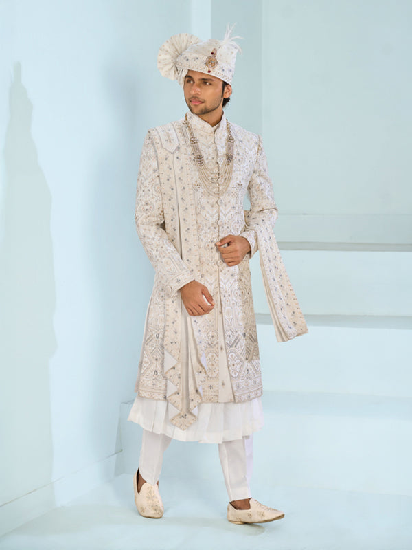 Opulent Double Embroidery Groom Sherwani – Signature Wedding Collection