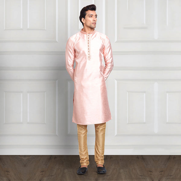 Baby Pink Kurta Set with Golden Pant