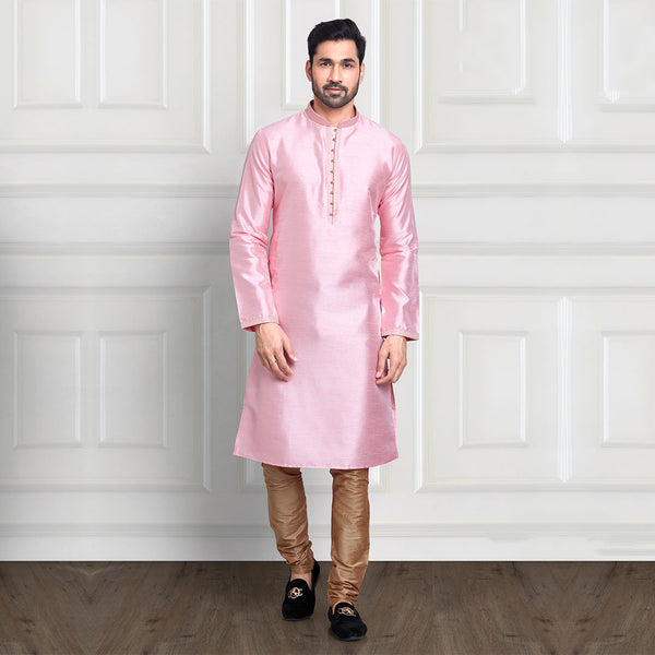 Baby Pink and Copper Contrasted Ethnic Wear
