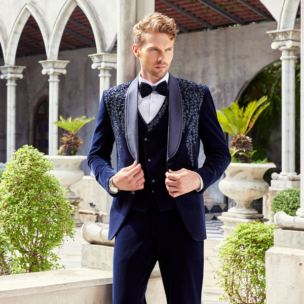 Grey And Black Festive Wear Mens Suit – Suvidha Fashion