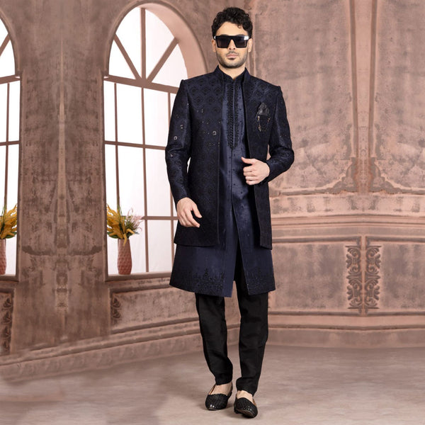 Royalty Blue  Embracing  Indowestern Attire  for Men