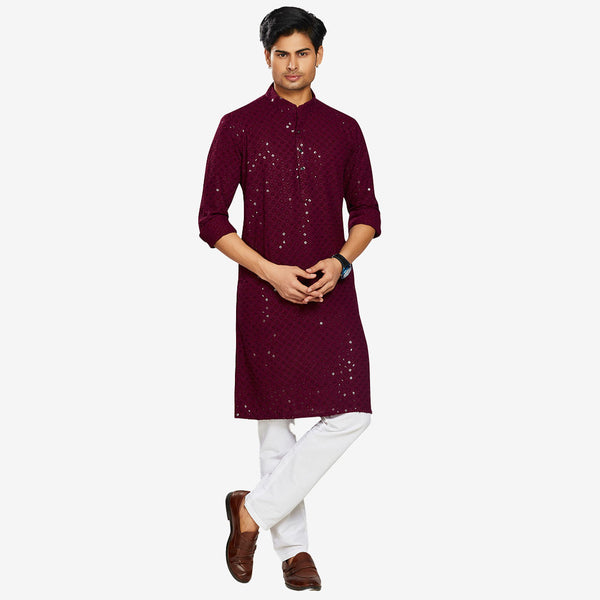 Embellishment Blending Kurta For Mens