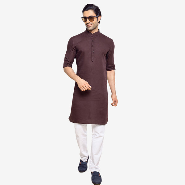 Charming Elegance Men's Brown  Kurta