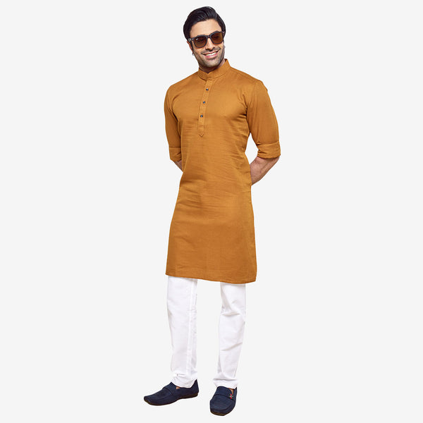 Elegant Solid Brown Kurta for Mens