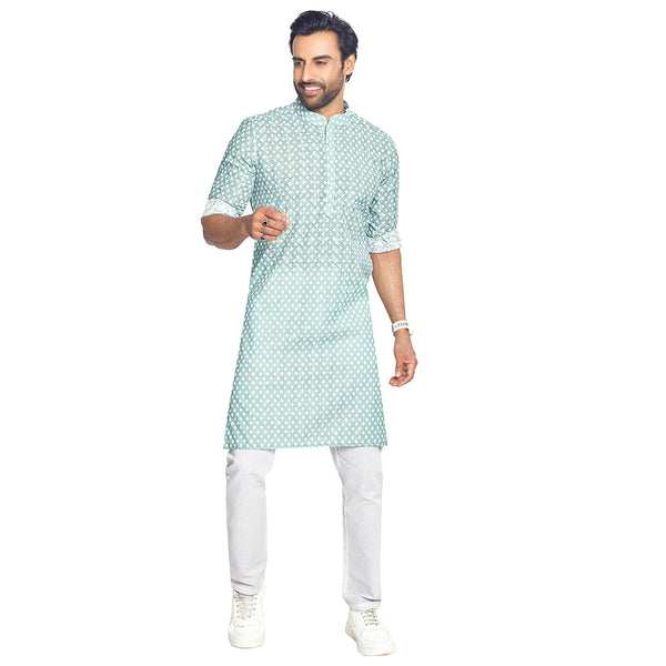 Symmetric Design Printed Kurta for Mens