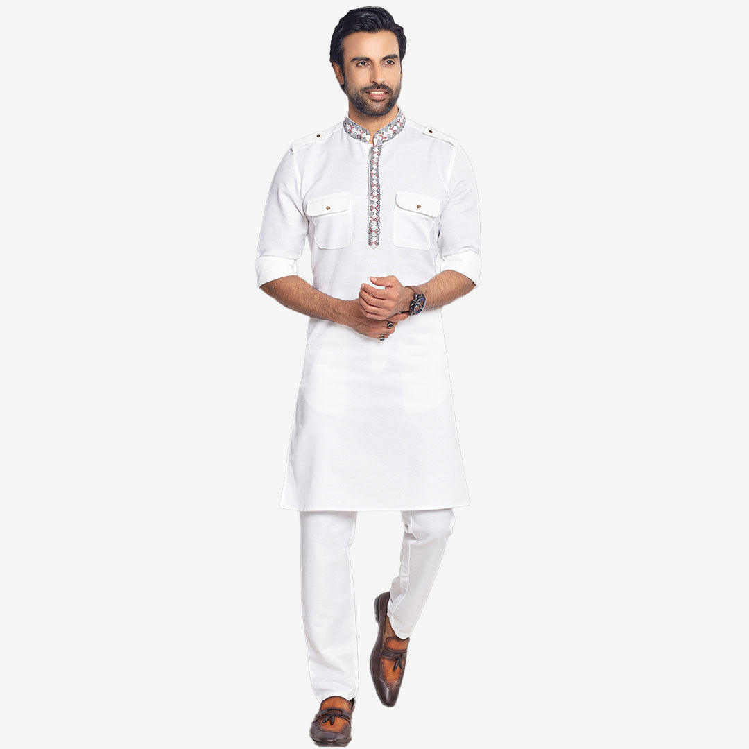 Royal blue men festive occasions cotton silk pathani suit - G3-MPS3171 |  G3fashion.com