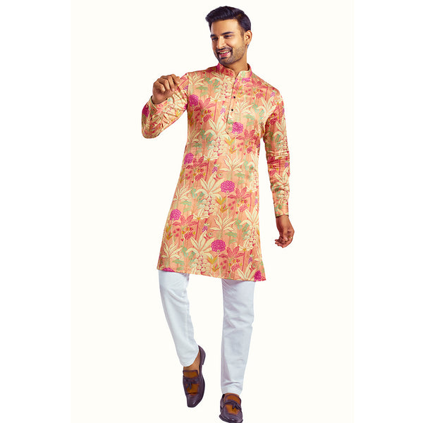 Elegance Subtle Cream Floral Printed Kurta