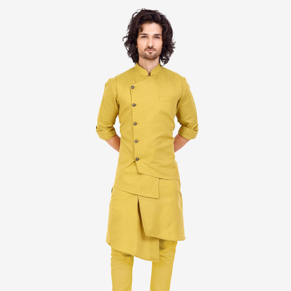 Gilded Men's Cross Golden Kurta