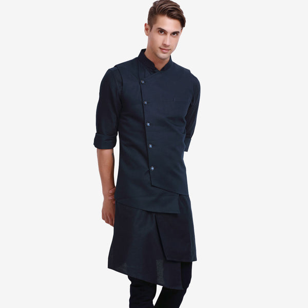 Nautical Navy Shaded Men's Kurta