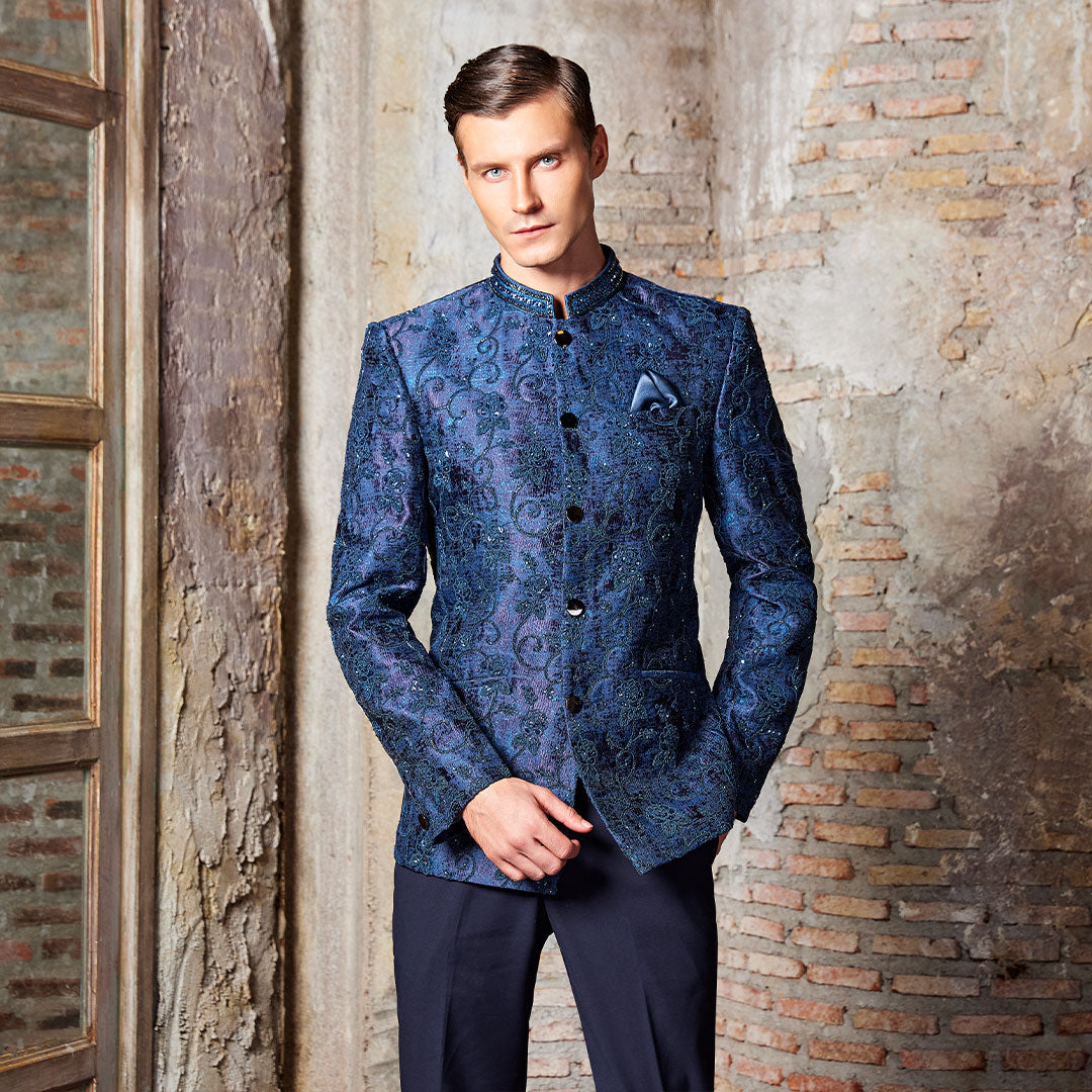 Jodhpuri Grey Suit | Bandhgala Blazer | Indian Wedding Suit | Sainly– SAINLY