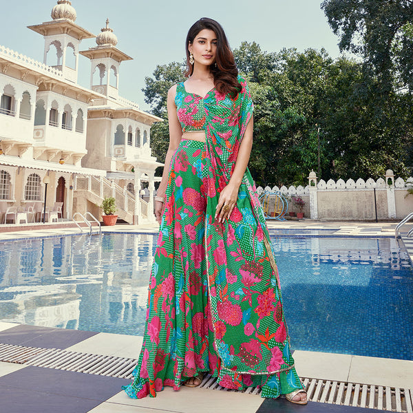 Elegance Green Salwar Suit  with Exquisite Embroidery