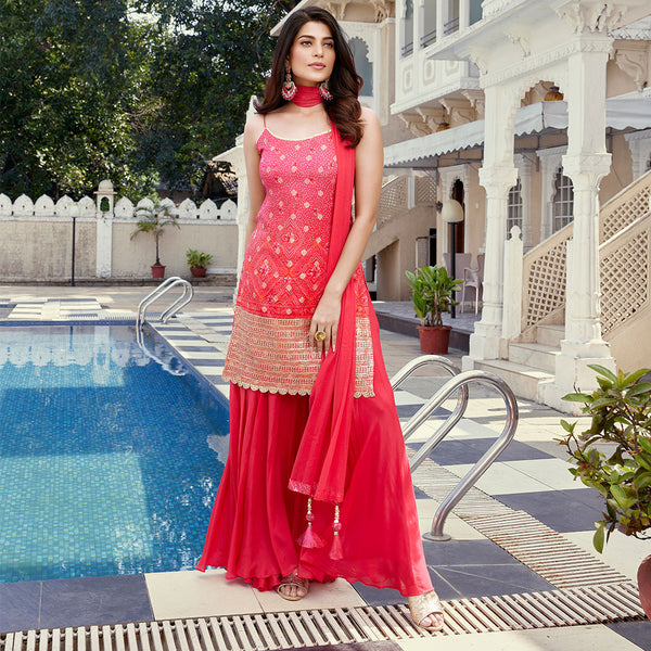 Elegance Pretty Pink Printed Salwar Suit for Women
